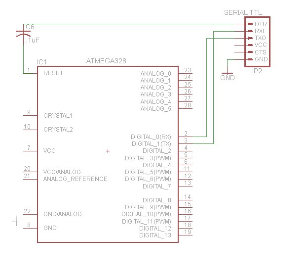 Serial TTL to ATmega328 schematics